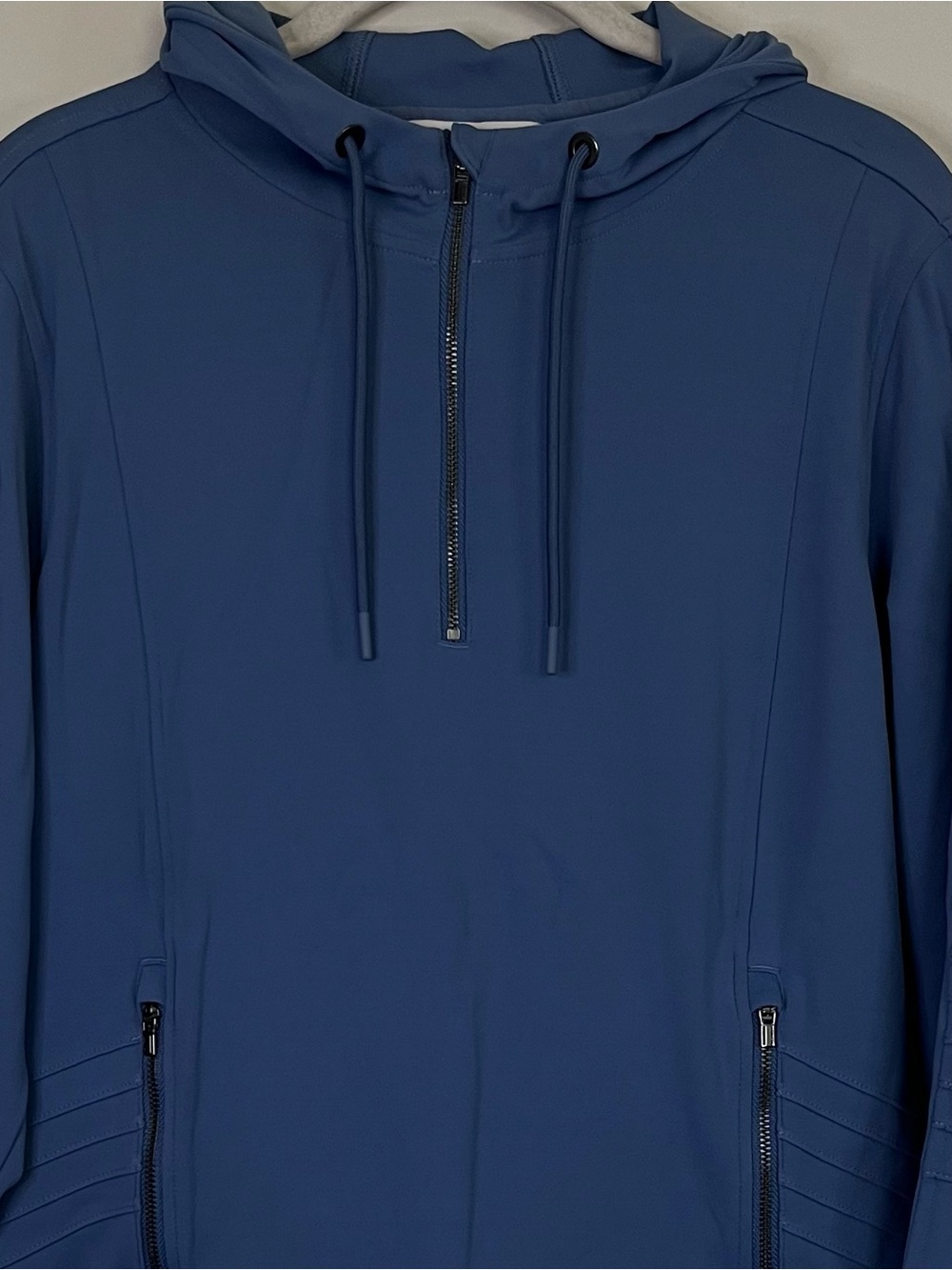 Athleta Venice Moto Hoodie Cottage Blue Small S Half Zip Pullover - Picture 7 of 12